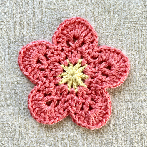 梅、桃の花 手編み ドイリー コースター 茶托 ガーランド アップリケ 3