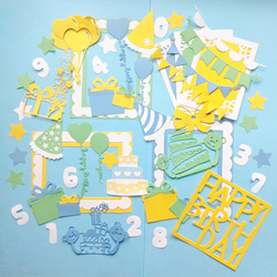 風船のTHANK YOU 1枚 アルバム飾り クラフトパンチ 切り絵