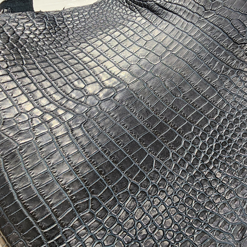 ワニ革 クロコ 半艶マット ディープネイビー「長財布向け」サイズ No