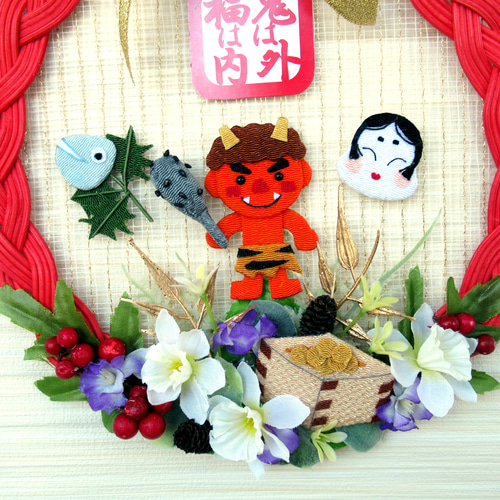 節分・鬼リース 25-5 タペストリー・壁掛け kisetukazari2 通販