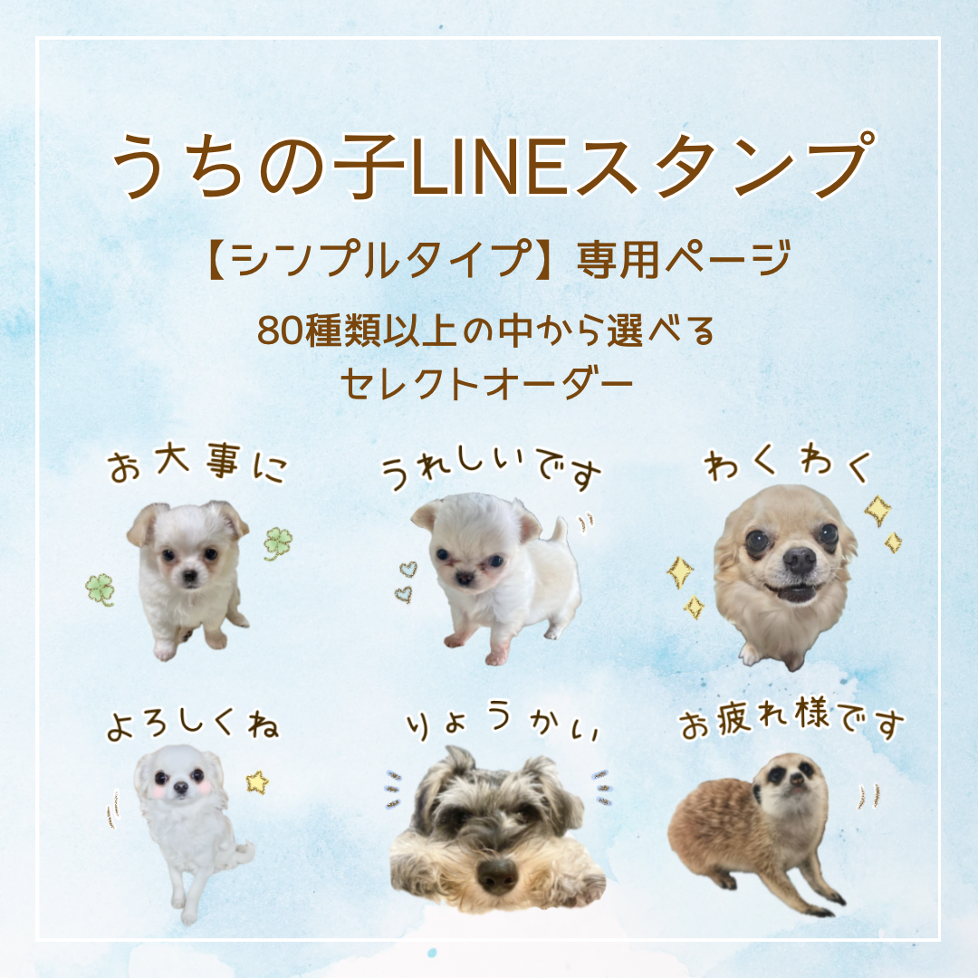 シンプルタイプ】うちの子LINEスタンプ 8個〜 | 選べる！セレクトオーダー | おまかせオーダーOK その他アート yui 通販  18774687｜Creema(クリーマ)