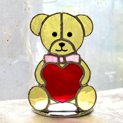 ステンドグラス ＊ツインローズのミニ衝立パネル＊ サンキャッチャー