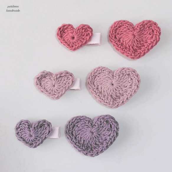 2種類の大きさから選べる可愛らしいハートのヘアクリップ・ヘア