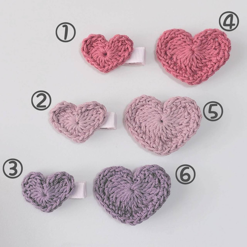 2種類の大きさから選べる可愛らしいハートのヘアクリップ・ヘア