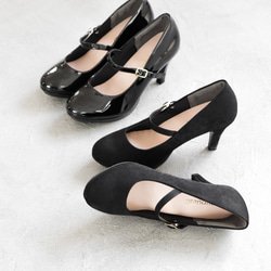 パンプス サンダル 黒 足数限定SALE ストーム入りフォーマルラウンドトゥパンプス DRP6818