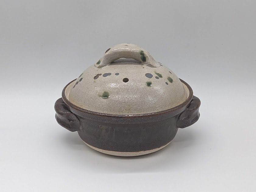 150-0411　土鍋  和陶器 和モダン /　弥七田織部6号土鍋