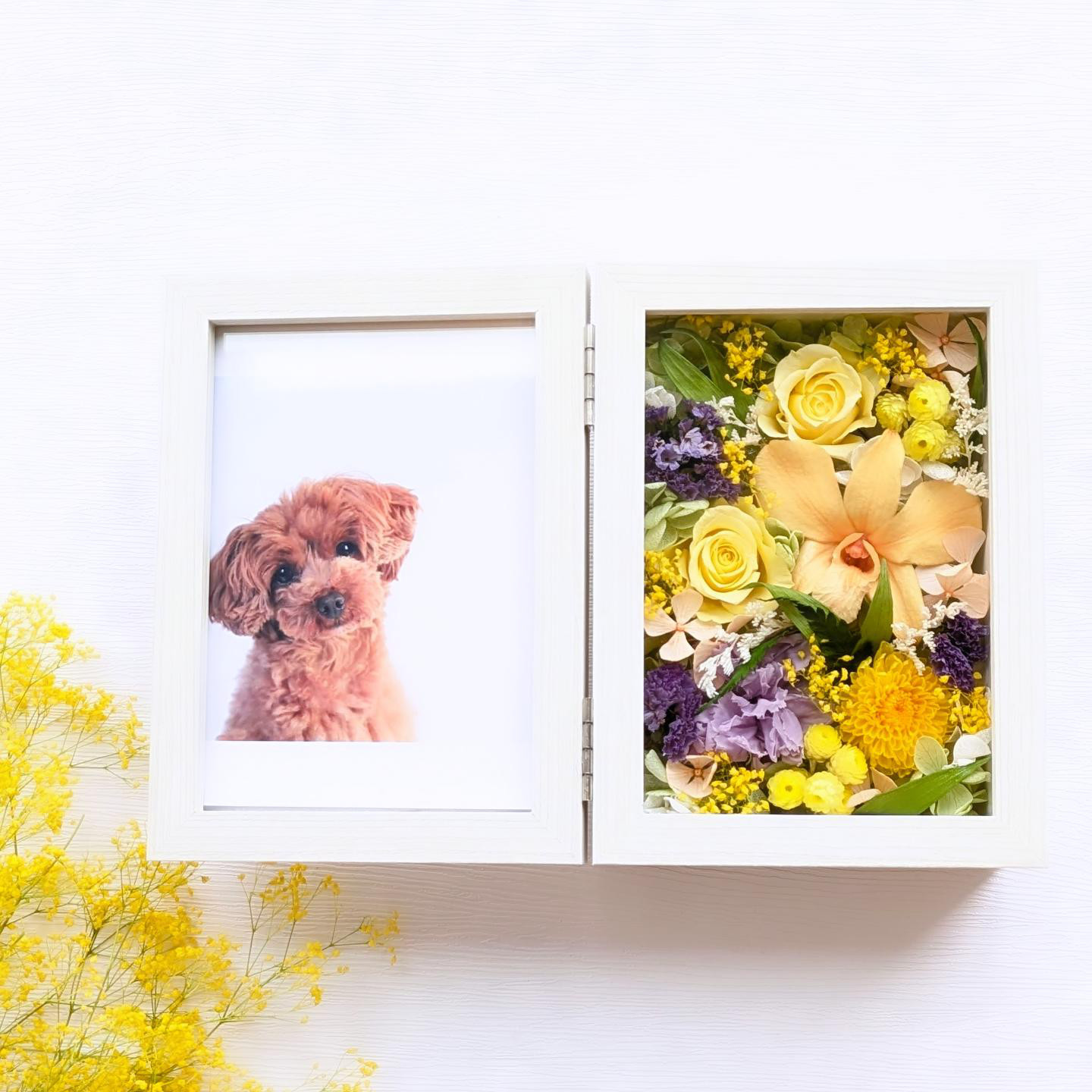 【お悔やみ花】プリザーブドフラワー写真立て