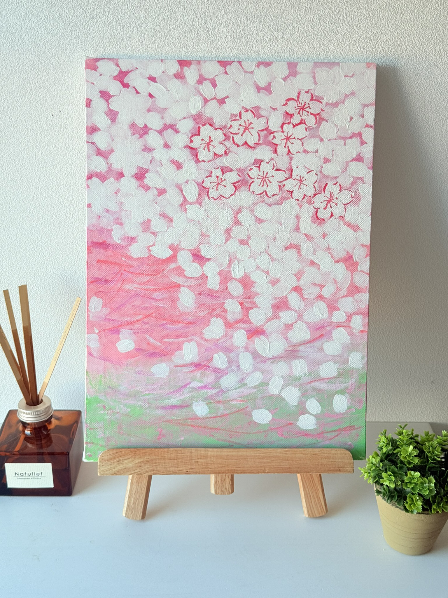 【半額値下げ中】原画一点物 絵画『sakura』アート 春 さくら 花の絵 さくら 絵画『sakura』アート 春 【半額値下げ中】原画一点物 花の絵