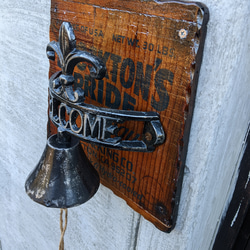 アンティークウッドが飾る おしゃれなドアノックベル  ヴィンテージ オーナメント  #店舗什器  #ガーデニング 6枚目の画像