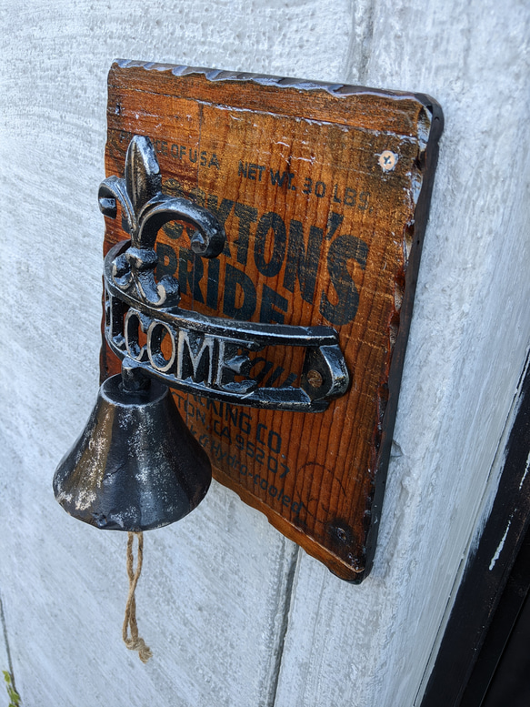 アンティークウッドが飾る おしゃれなドアノックベル  ヴィンテージ オーナメント  #店舗什器  #ガーデニング 6枚目の画像
