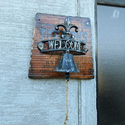 アンティークウッドが飾る おしゃれなドアノックベル  ヴィンテージ オーナメント  #店舗什器  #ガーデニング 4枚目の画像