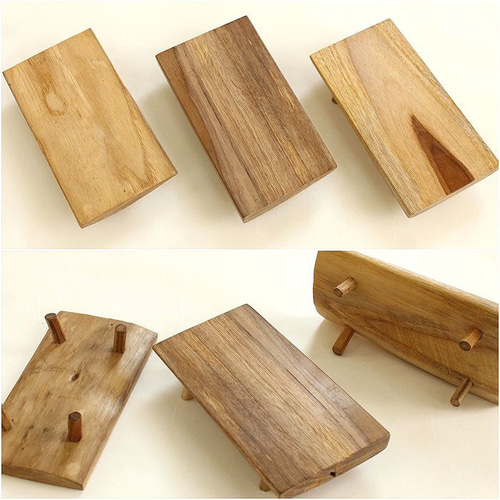 木製トレイ チーク材 無垢 原木 脚付き 長方形 アクセサリートレイ