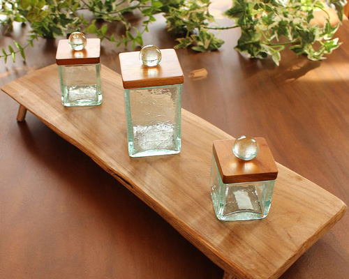 ◎美品◎ チークとスモークガラスのオードブルトレイ チーク オーバルトレイ | AXCIS ONLINE