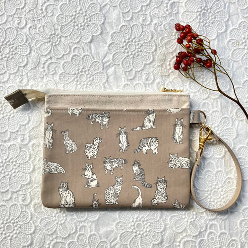 通院ポーチ/母子手帳ポーチ/コスメ・ステーショナリーポーチ/クラッチ