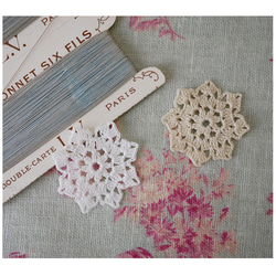 ドールハウス　ミニチュアパーツ　手編みレースのドイリー2枚セット mini02 2枚目の画像