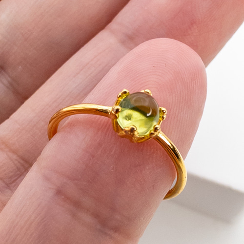 アリゾナ産 ペリドット リング 華奢 指輪 SV925 クラウン #7～#11