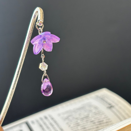 桔梗ブックマーカー＊帯飾り＊栞＊しおり＊ブックマーク＊キキョウ