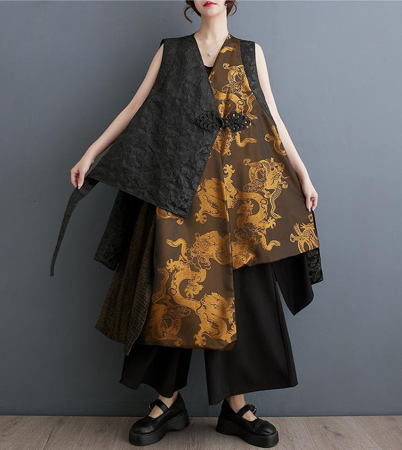 大きいサイズ レディース ベスト ジレ 春夏 秋 新品 ワンピース