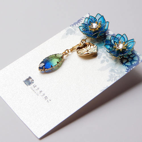 水芙蓉 - ターコイズブルー -』 － 蓮のアシンメトリーピアス