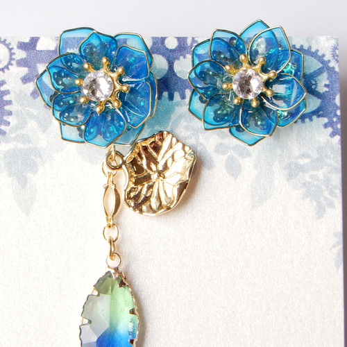 水芙蓉 - ターコイズブルー -』 － 蓮のアシンメトリーピアス