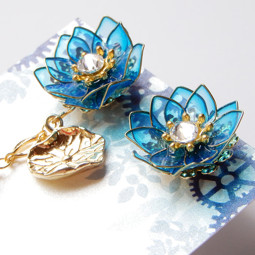 水芙蓉 - ターコイズブルー -』 － 蓮のアシンメトリーピアス
