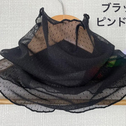 ロングタイプブラックドット作りネックウォーマーショール新品 ロングタイプブラックドット作りネックウォーマーショール新品