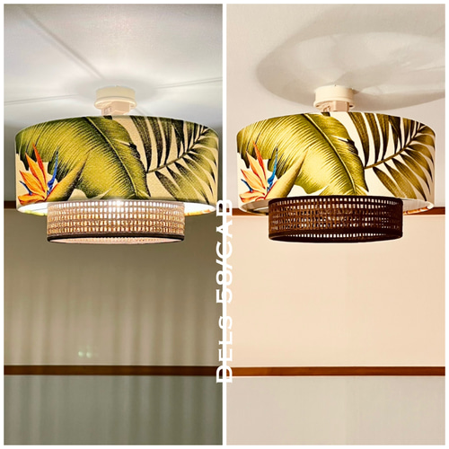 シーリングライト Dels58/CAB 天井照明 ハワイアン ランプシェード E26