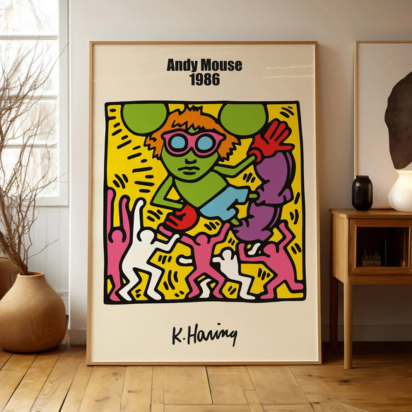 額装品/1986/キース ヘリング/アート/ポスター/インテリア