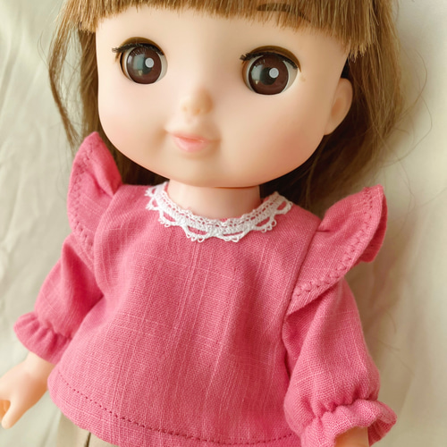 肩フリルカットソーとタックパンツのセット＊ドール服 ソランちゃん