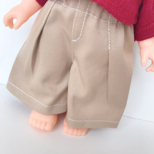 肩フリルカットソーとタックパンツのセット＊ドール服 ソランちゃん