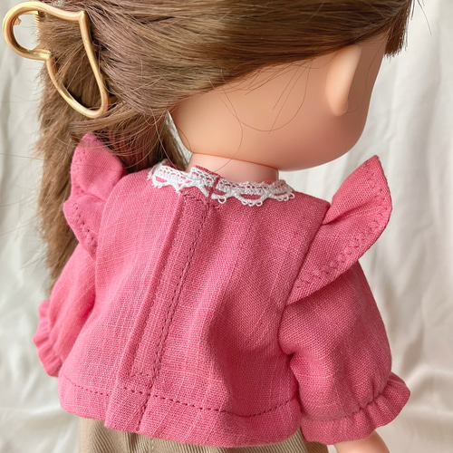 肩フリルカットソーとタックパンツのセット＊ドール服 ソランちゃん