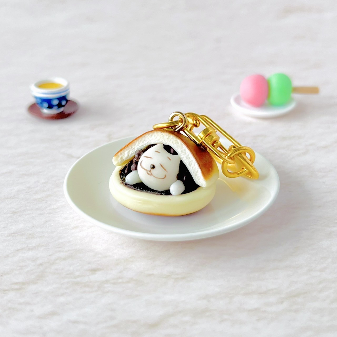 ♡くま焼き小籠包♡　フェイクフード　キーホルダー　チャーム　フェイクスイーツ