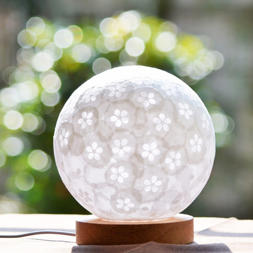 透かし桜」 和紙ランプシェード （ライト付き）桜2025 スタンドライト