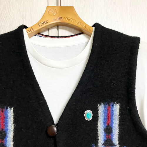 チベットターコイズ シルバーピンズ ピンバッジ ブローチ