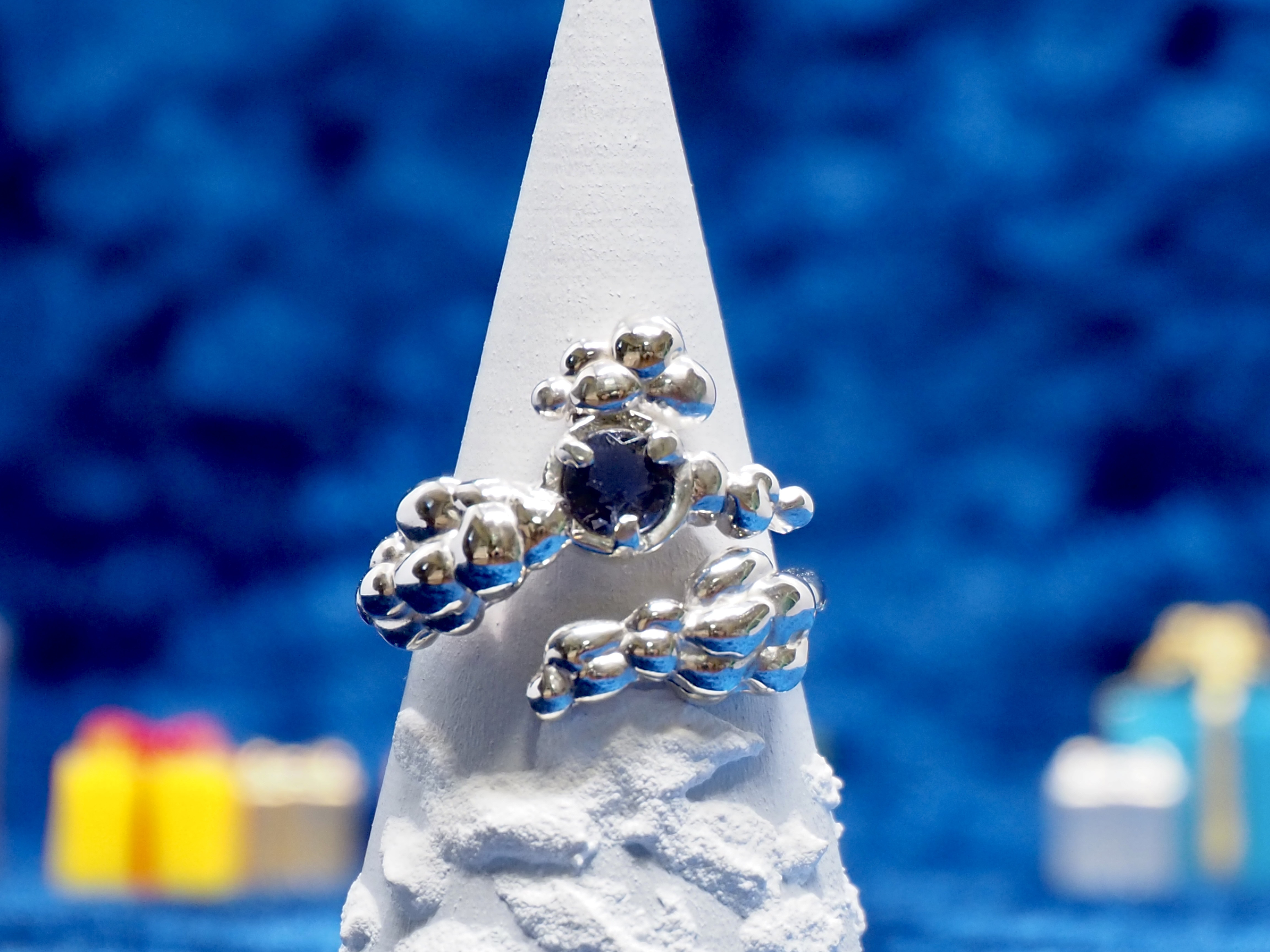 夜空の指輪　Silver925 アイオライト　１１号