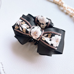 刺繍リボン バンスクリップ 細リボン おしゃれ 卒園式 卒業式 普段使い