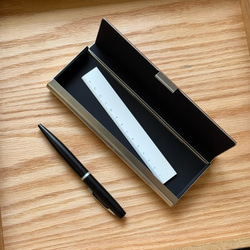 [カスタマイズギフト] 無料彫刻無垢材金属ペンケースペンバッグ鉛筆ケースビジネス 8枚目の画像