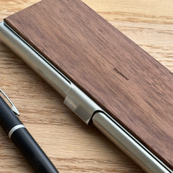 [カスタマイズギフト] 無料彫刻無垢材金属ペンケースペンバッグ鉛筆ケースビジネス 2枚目の画像