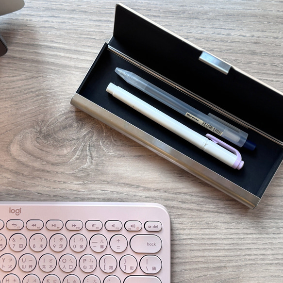 [カスタマイズギフト] 無料彫刻無垢材金属ペンケースペンバッグ鉛筆ケースビジネス 7枚目の画像