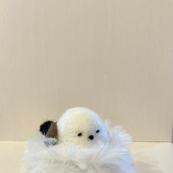 飛び立つシマエナガ　羊毛フェルト 受注製作》飛び立つシマエナガ 羊毛フェルト モト 通販 18778488