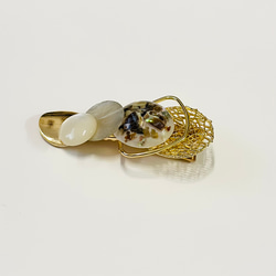 【送料無料】シェルと透かしゴールド ヘアクリップ 3枚目の画像