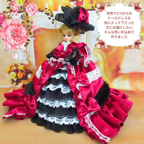 アンティーク ゴーチェ フレンチファッションビスクドール 赤と黒のドレス ２号 アンティーク ゴーチェ フレンチファッションビスクドール 赤と黒の