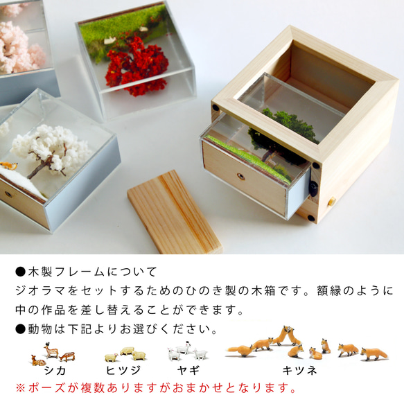 お部屋でお花見✿ ジオラマフレームセット　四季の丘～春・満開の桜 8枚目の画像