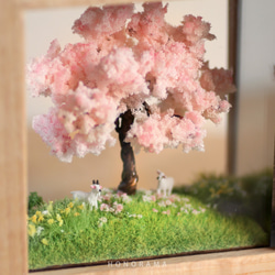 お部屋でお花見✿ ジオラマフレームセット　四季の丘～春・満開の桜 2枚目の画像