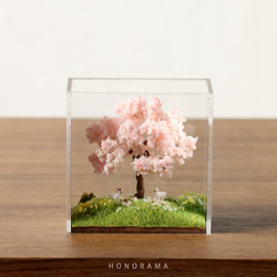 お部屋でお花見✿ ジオラマフレームセット　四季の丘～春・満開の桜 3枚目の画像