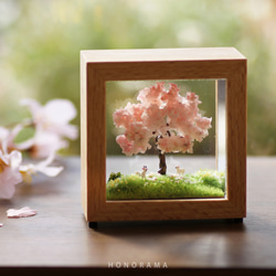 お部屋でお花見✿ ジオラマフレームセット　四季の丘～春・満開の桜 4枚目の画像