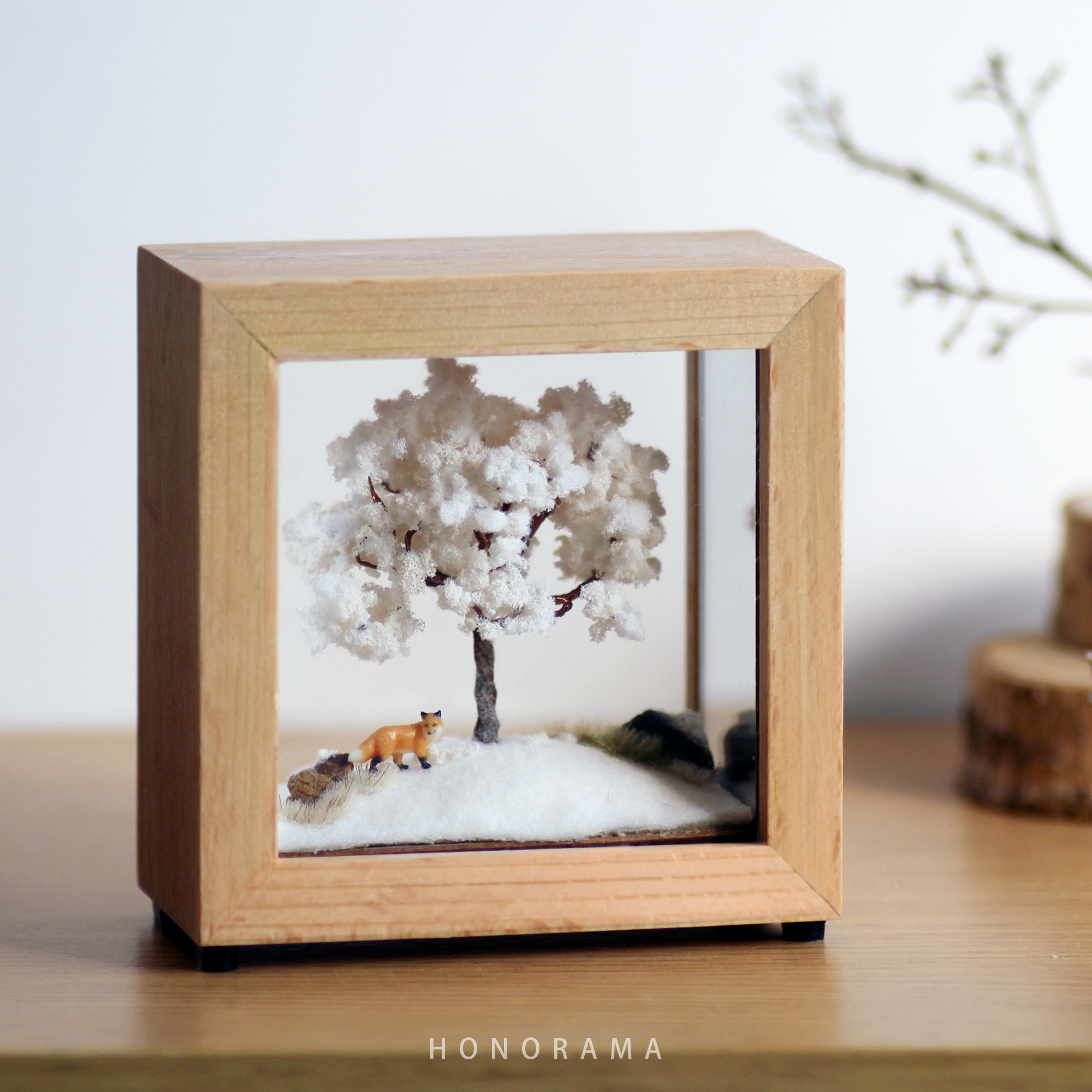 ジオラマフレームセット　四季の丘～冬・まっしろな銀世界　ミニチュア　アート