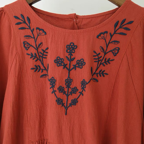 S970Nレディース半袖ワンピース赤S春夏刺繍日本製Vivienne 9/5 S970Nレディース半袖ワンピース赤S春夏刺繍日本製Vivienne 9/5