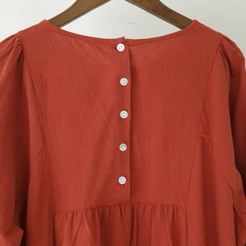 S970Nレディース半袖ワンピース赤S春夏刺繍日本製Vivienne 9/5