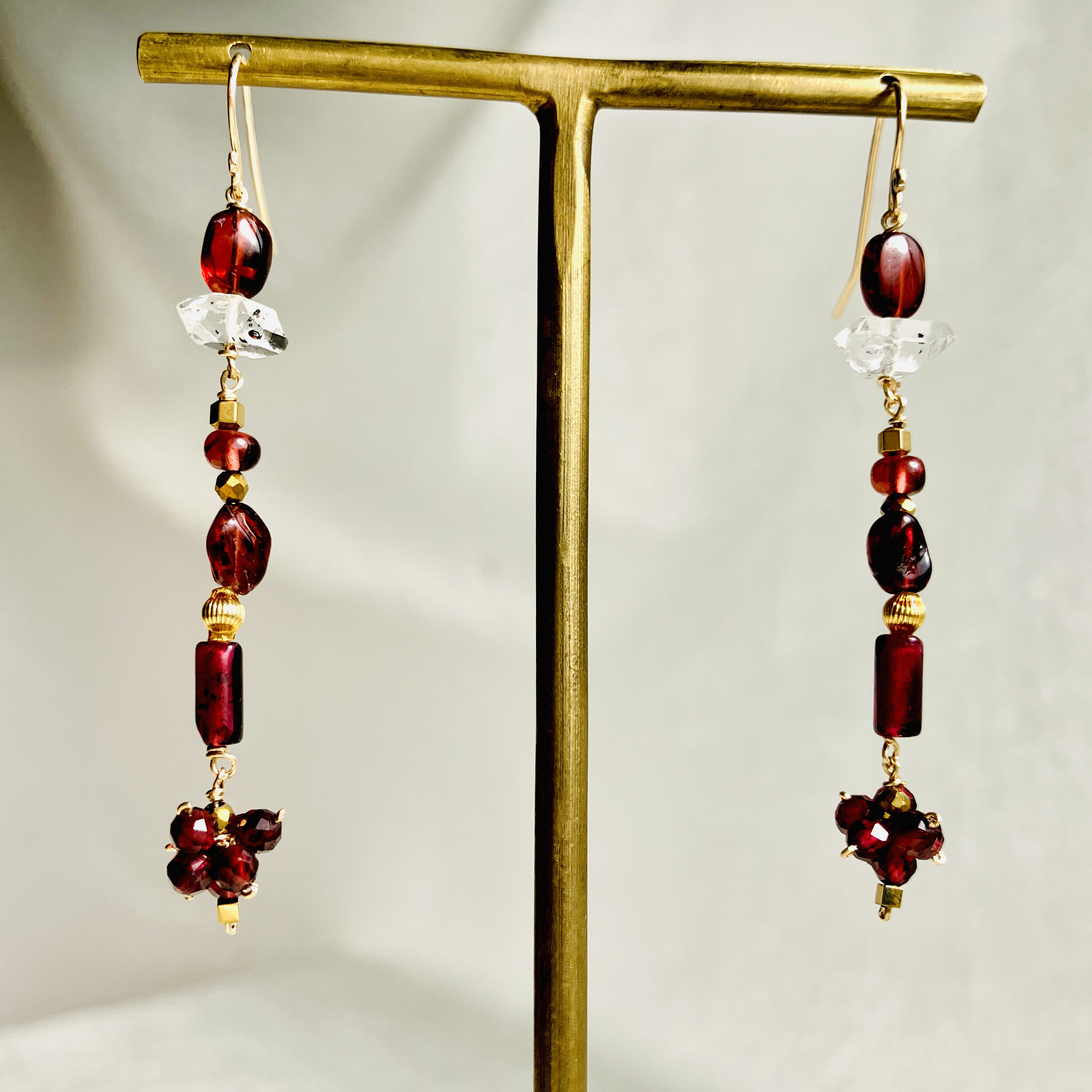 Raspberry jam　木苺のジャム　K１４gfフックピアス　１点もの　イヤリング等変更可